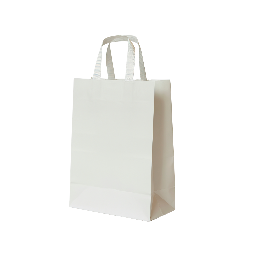 White Flat Handle Paper Bag – Signature Kraft