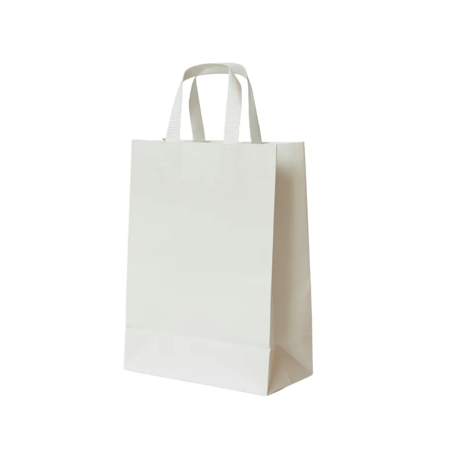 White flat-handle paper bag